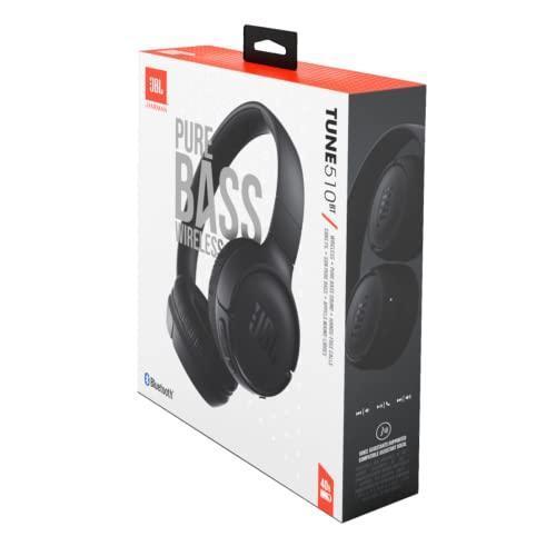 JBL Tune 510BT, On Ear Wireless Headphones with Mic, up to 40 Hours Playtime, Pure Bass, Quick Charging, Dual Pairing, Bluetooth 5.0 & Voice Assistant Support for Mobile Phones (Black)