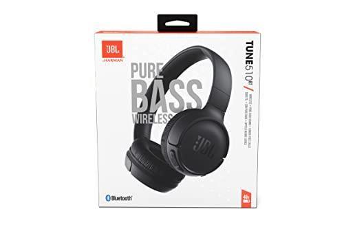 JBL Tune 510BT, On Ear Wireless Headphones with Mic, up to 40 Hours Playtime, Pure Bass, Quick Charging, Dual Pairing, Bluetooth 5.0 & Voice Assistant Support for Mobile Phones (Black)
