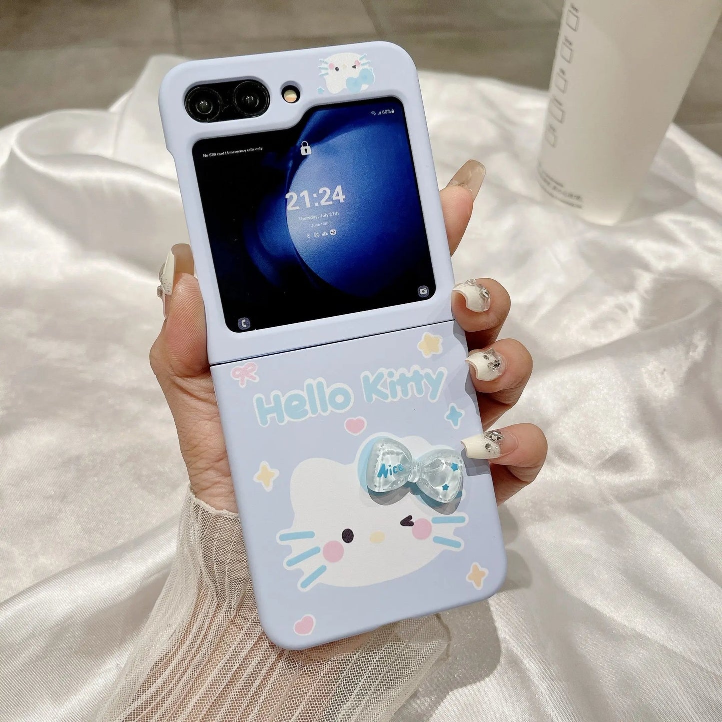 3D Cute Anime Hello Kitty With bracelet Phone Case