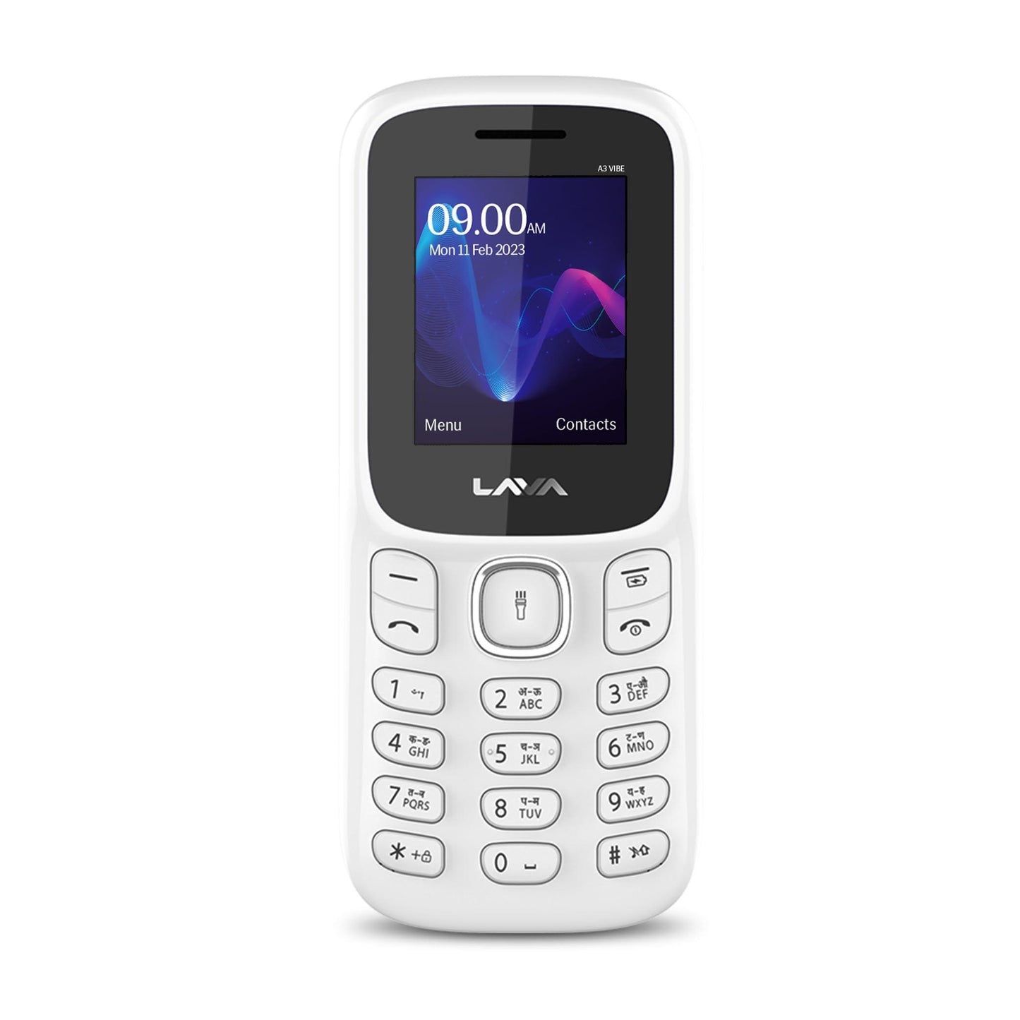 Lava A3 Vibe: Dual Sim Mobile with Vibrant Keypad, 1750mAh Big Battery, and Wireless FM - Perfect for Long-Lasting Performance with 32GB Expandable Memory Slot | White Beige