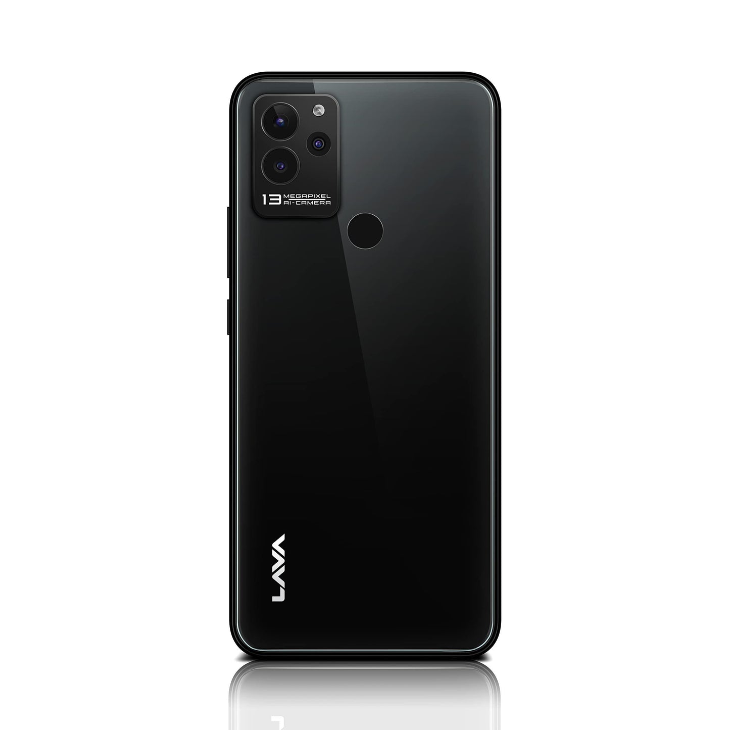 Lava Blaze (Glass Black, 3GB RAM, 64GB Storage)| Premium Glass Back Design| 13 MP AI Triple Camera |Fingerprint Sensor| 5000 mAh Battery| Upto 6GB Expandable RAM