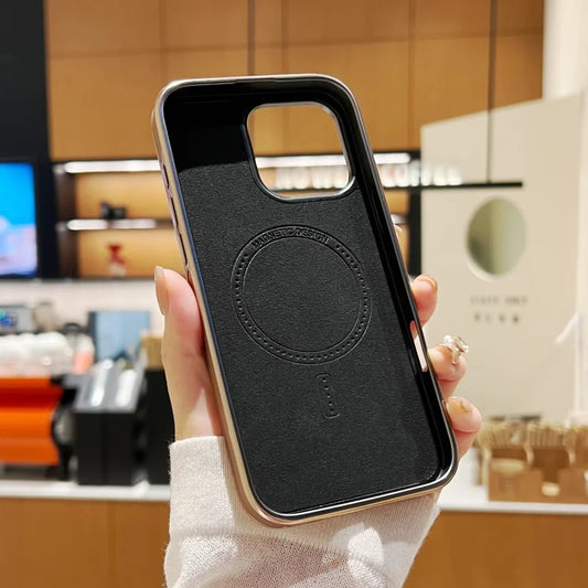 Edge Glow Sleek Electroplated Leather Case - iPhone
