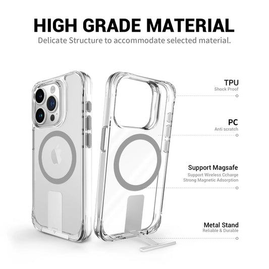 Minimalist Clear MagSafe KickStand Case - iPhone