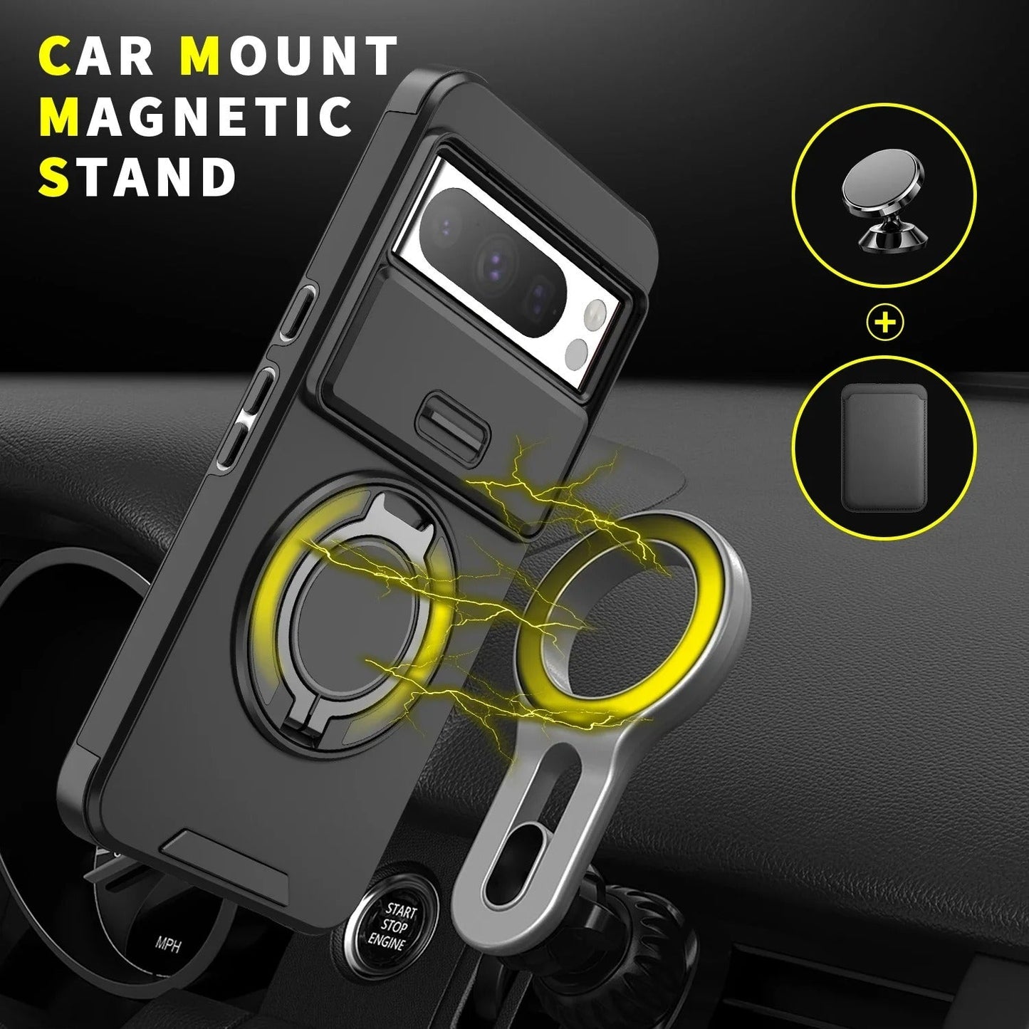 Dual Layer Hybrid Magnetic Ring Stand Case - Google
