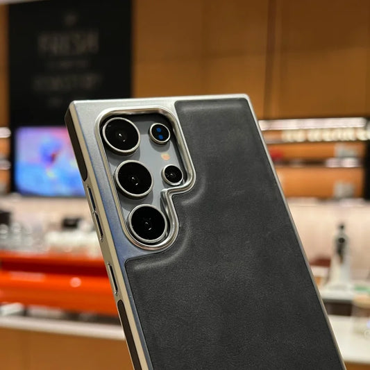 Premium Leather Armor Style Kickstand Case - Samsung