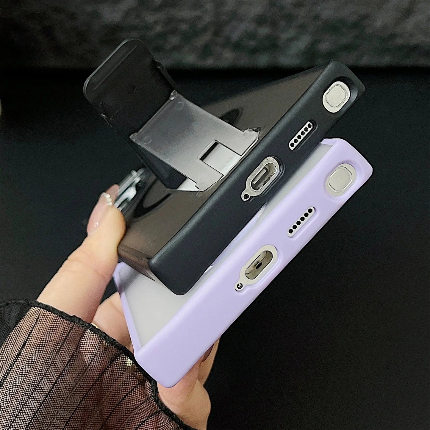 Frosted Elegance Kickstand Magnetic Case - Samsung