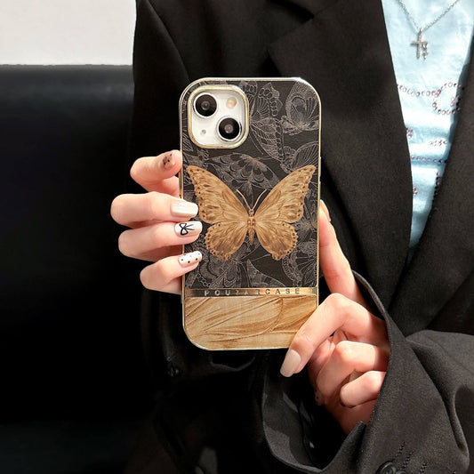Gold Butterfly Sun Clear Design Case