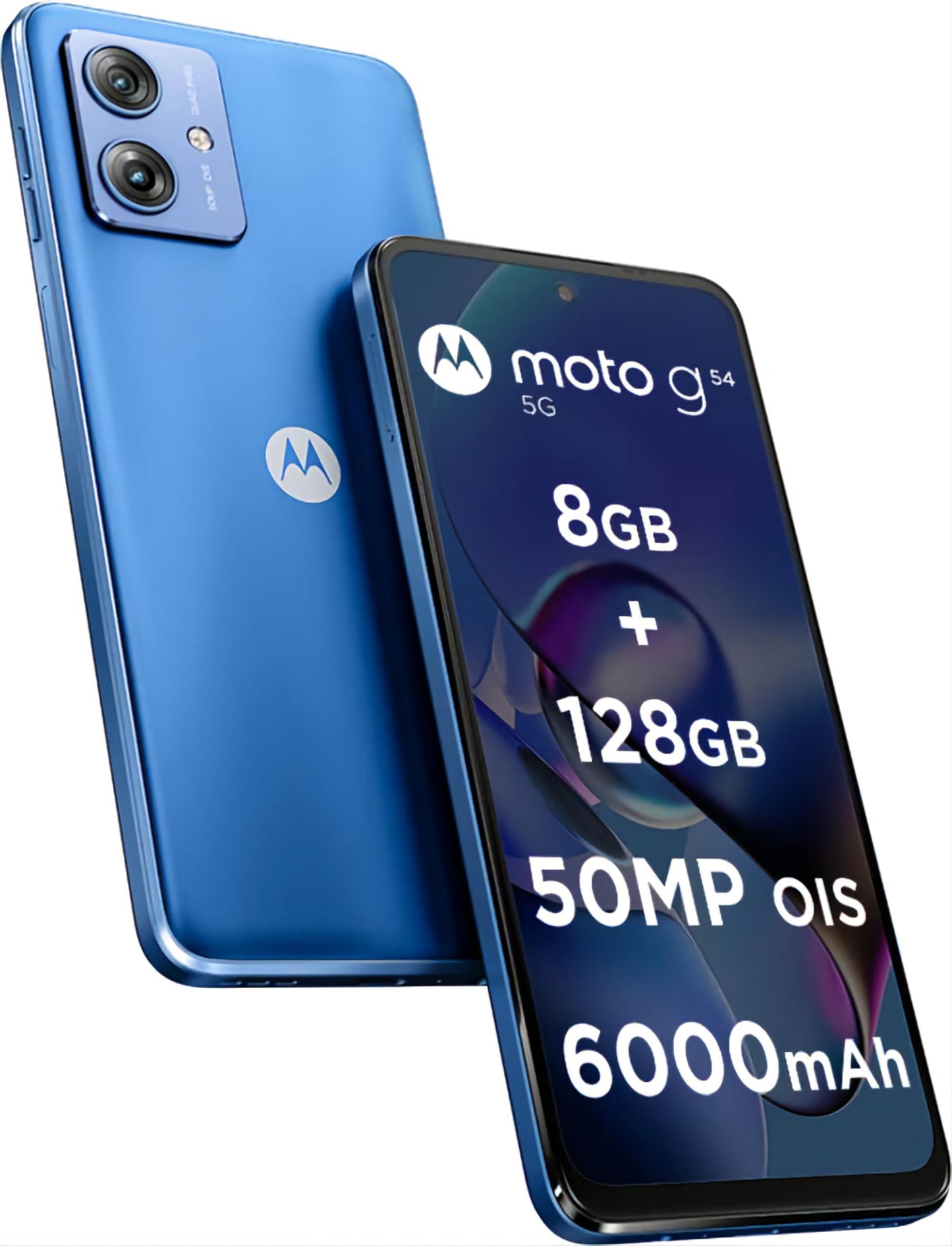 Motorola G54 5G (Pearl Blue Blue, 8GB RAM, 128GB Storage) | MediaTek Dimensity 7020 Processor | 6000mAh Battery with 30W Turbocharging | 50 MP OIS Camera with UltraPixel Technology | 6000 mAh Battery