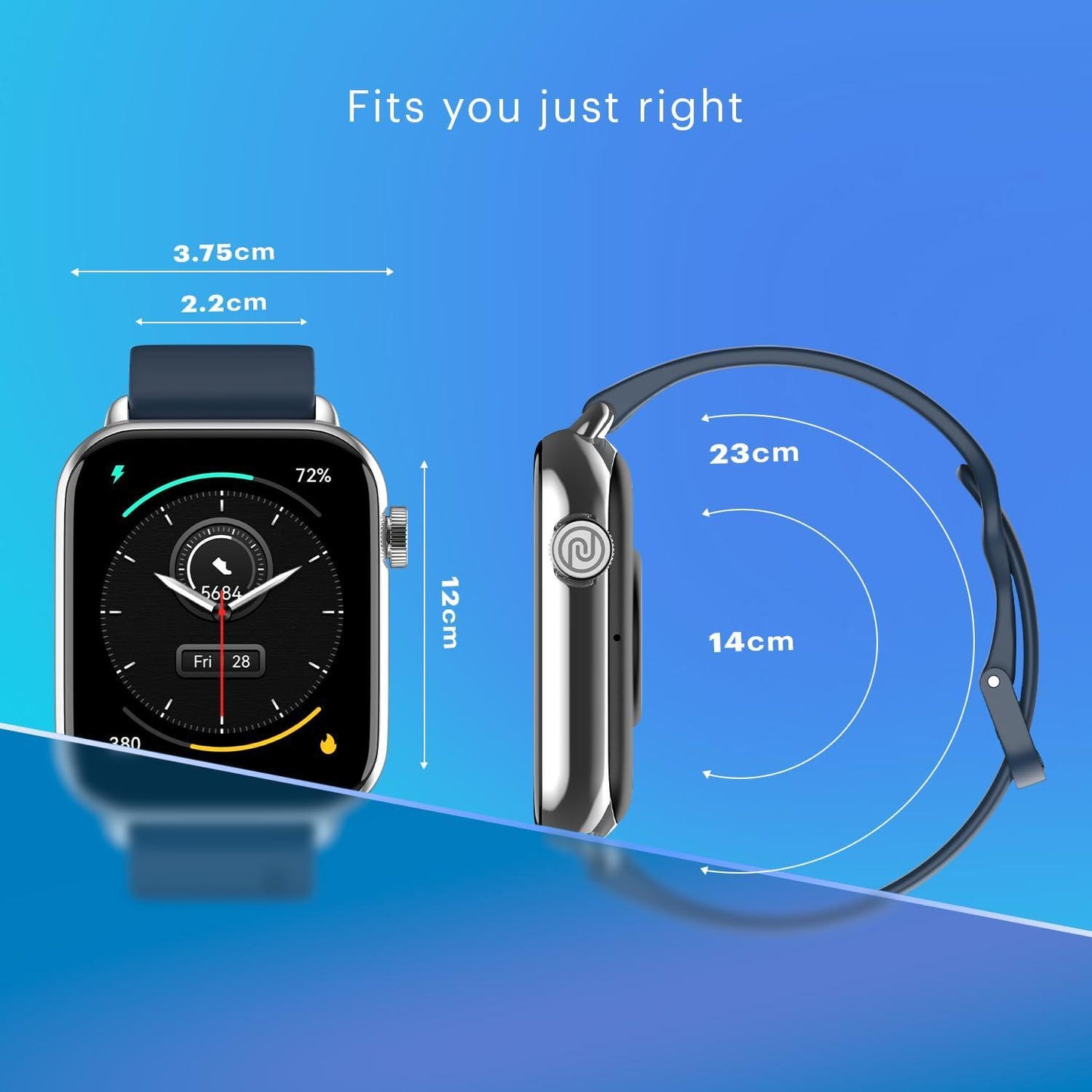 Noise Newly Launched Pulse 3 Max 2.0" Display, Bluetooth Calling Smart Watch, 7 Days Battery, Functional Crown, 24 * 7 Heart Rate Monitoring & Sleep Tracking Health Suite (Space Blue)