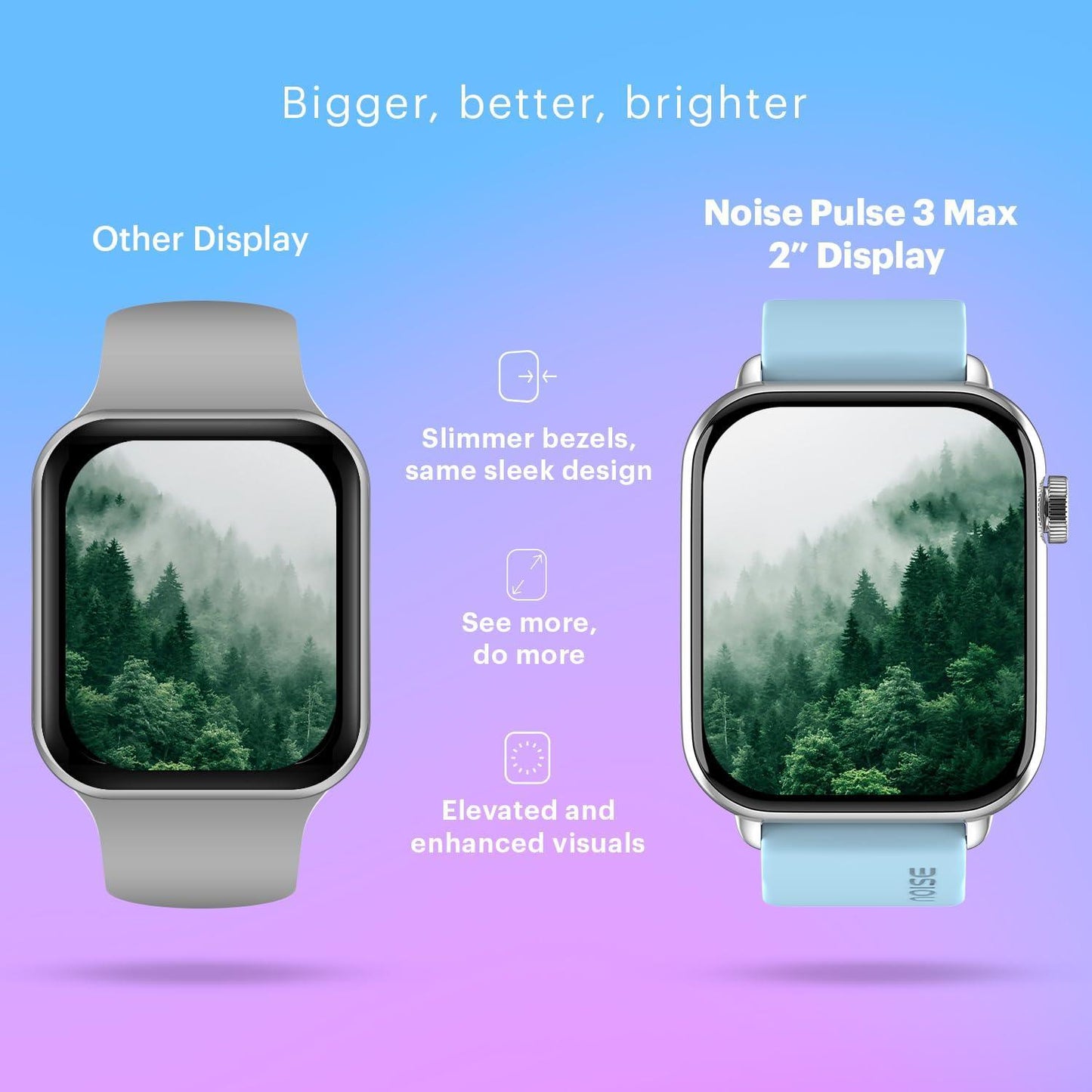 Noise Newly Launched Pulse 3 Max 2.0" Display, Bluetooth Calling Smart Watch, 7 Days Battery, Functional Crown, 24 * 7 Heart Rate Monitoring & Sleep Tracking Health Suite (Space Blue)