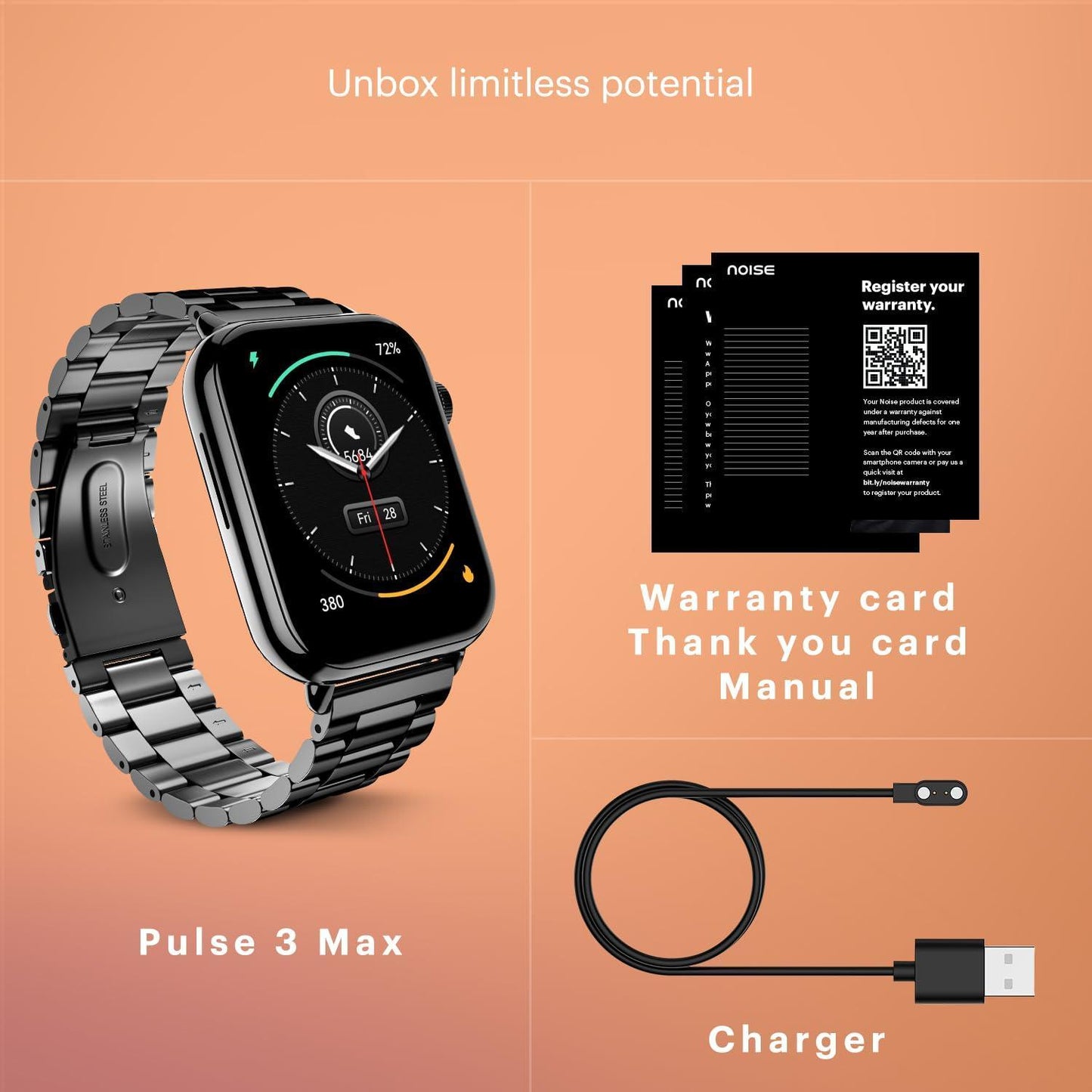 Noise Newly Launched Pulse 3 Max 2.0" Display, Bluetooth Calling Smart Watch, 7 Days Battery, Functional Crown, 24 * 7 Heart Rate Monitoring & Sleep Tracking Health Suite (Space Blue)