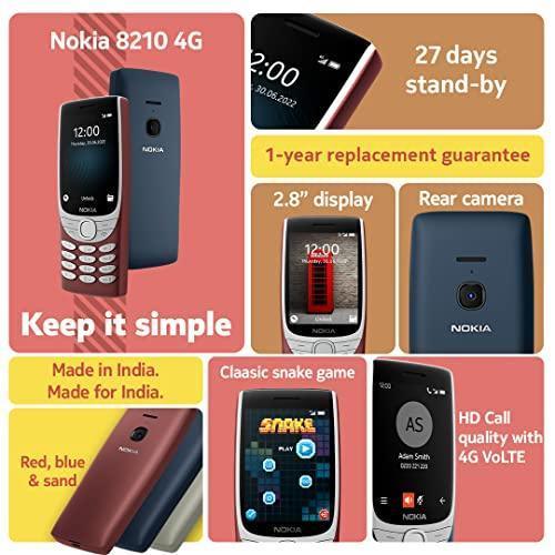 Nokia 8210 4G Volte keypad Phone with Dual SIM, Big Display, inbuilt MP3 Player & Wireless FM Radio | Red