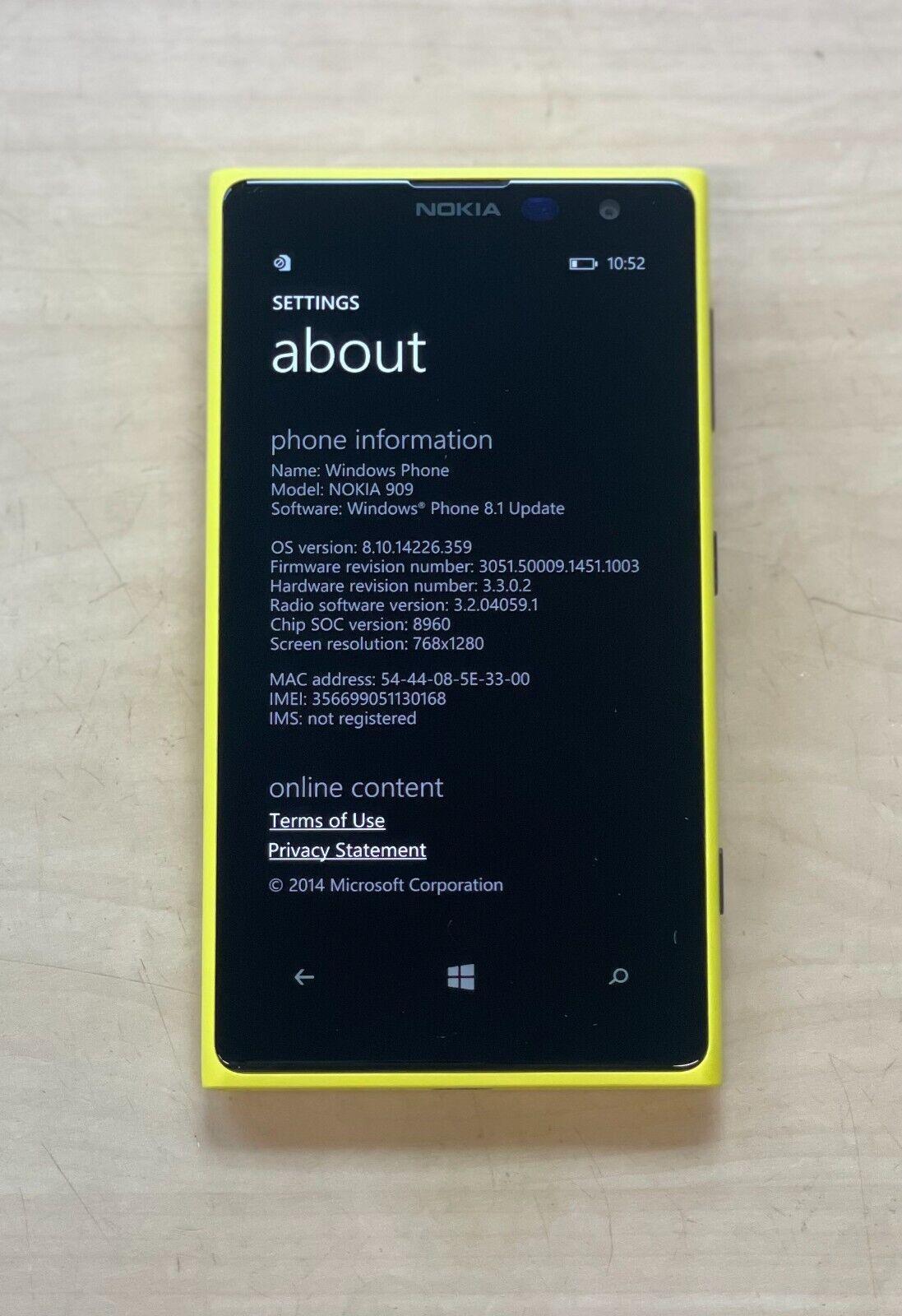Nokia Lumia 1020 4G LTE Smartphone - 32GB Yellow Refurbished