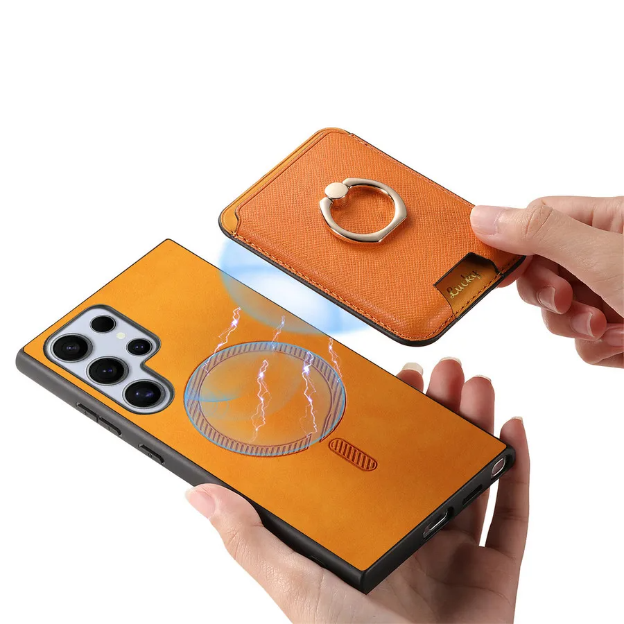 Galaxy S25 Ultra Detachable Leather Card Holder Case