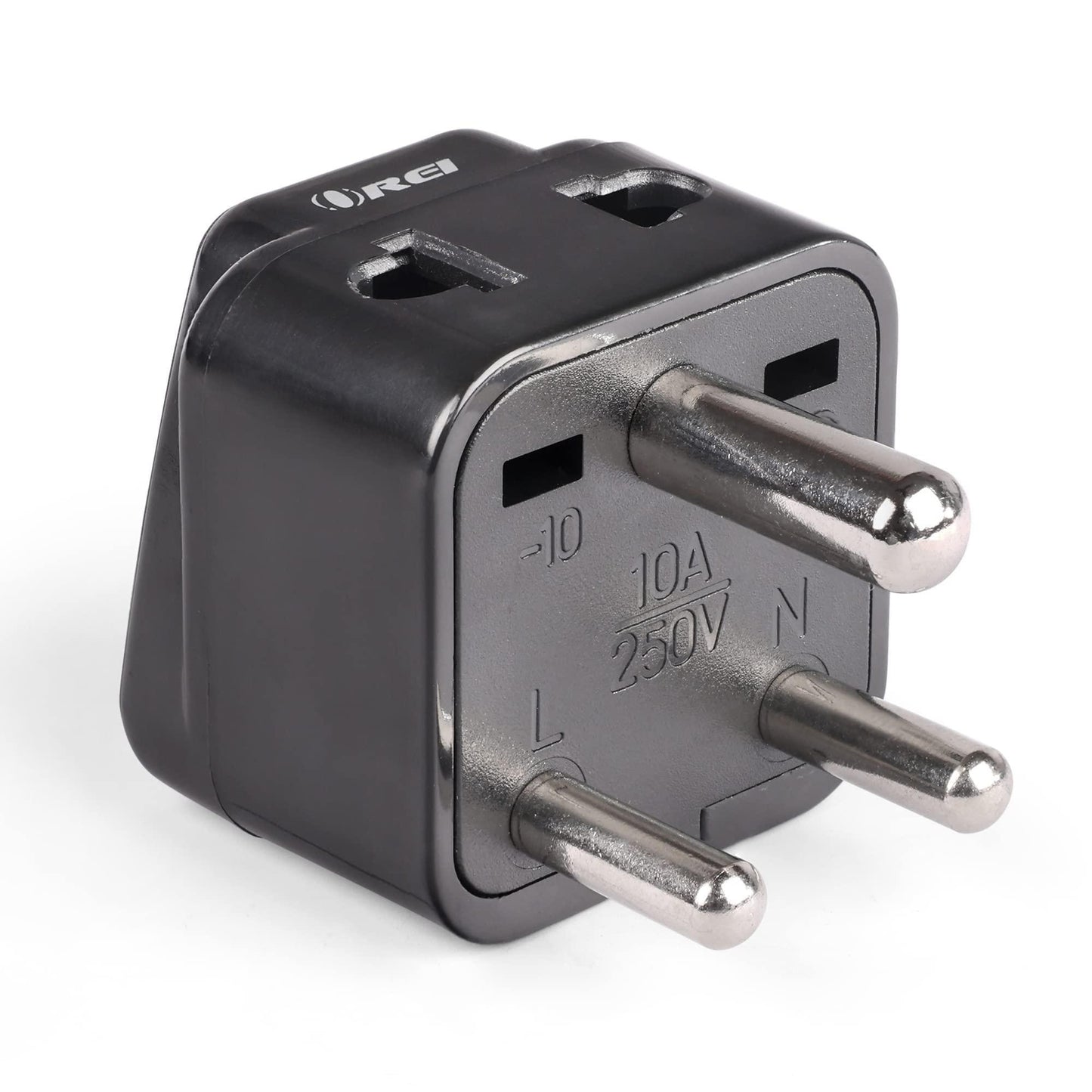 OREI US to India Converter Plug, Universal Adapter Plug India, USA, UK to India Adapter Plug - Type D Adapter - 2 in 1 Canada to India Converter Plug - CE - RoHS - Black - 1 Pack.