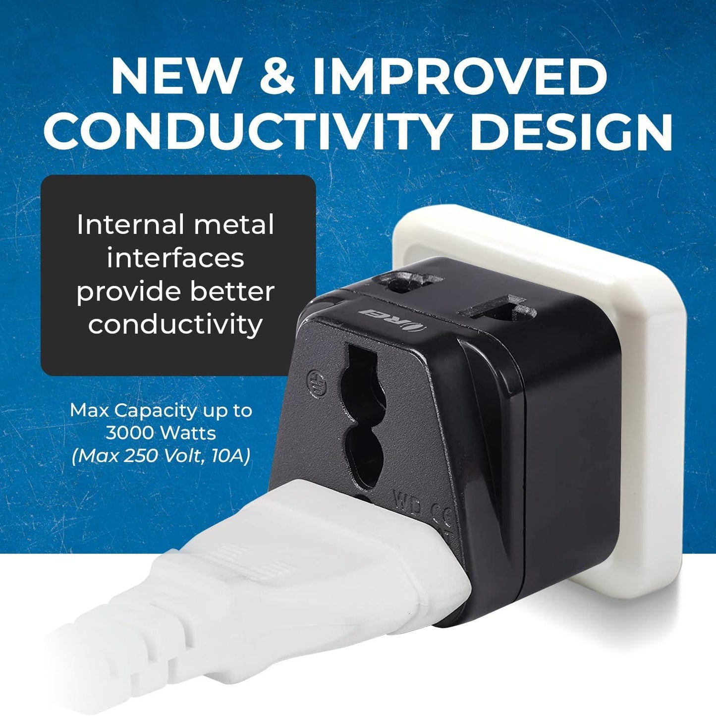 OREI US to India Converter Plug, Universal Adapter Plug India, USA, UK to India Adapter Plug - Type D Adapter - 2 in 1 Canada to India Converter Plug - CE - RoHS - Black - 1 Pack.