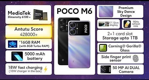 POCO M6 5G (Orion Blue, 8GB RAM, 256GB Storage)