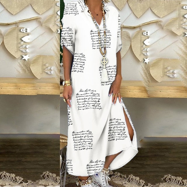 Women Elegant Casual Long Sleeve Maxi Dress ..