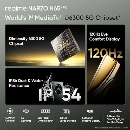 realme NARZO N65 5G (Deep Green 6GB RAM, 128GB Storage) Refurbished