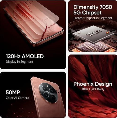 realme P1 5G (Phoenix Red, 8GB RAM, 256GB Storage) | Up to 6GB + 6GB Dynamic RAM Preowned