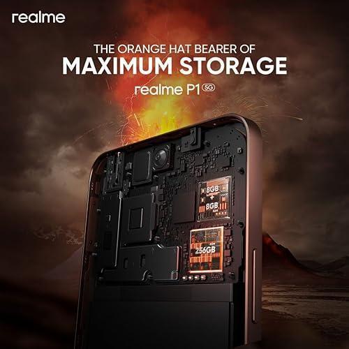 realme P1 5G (Phoenix Red, 8GB RAM, 256GB Storage) | Up to 6GB + 6GB Dynamic RAM Preowned