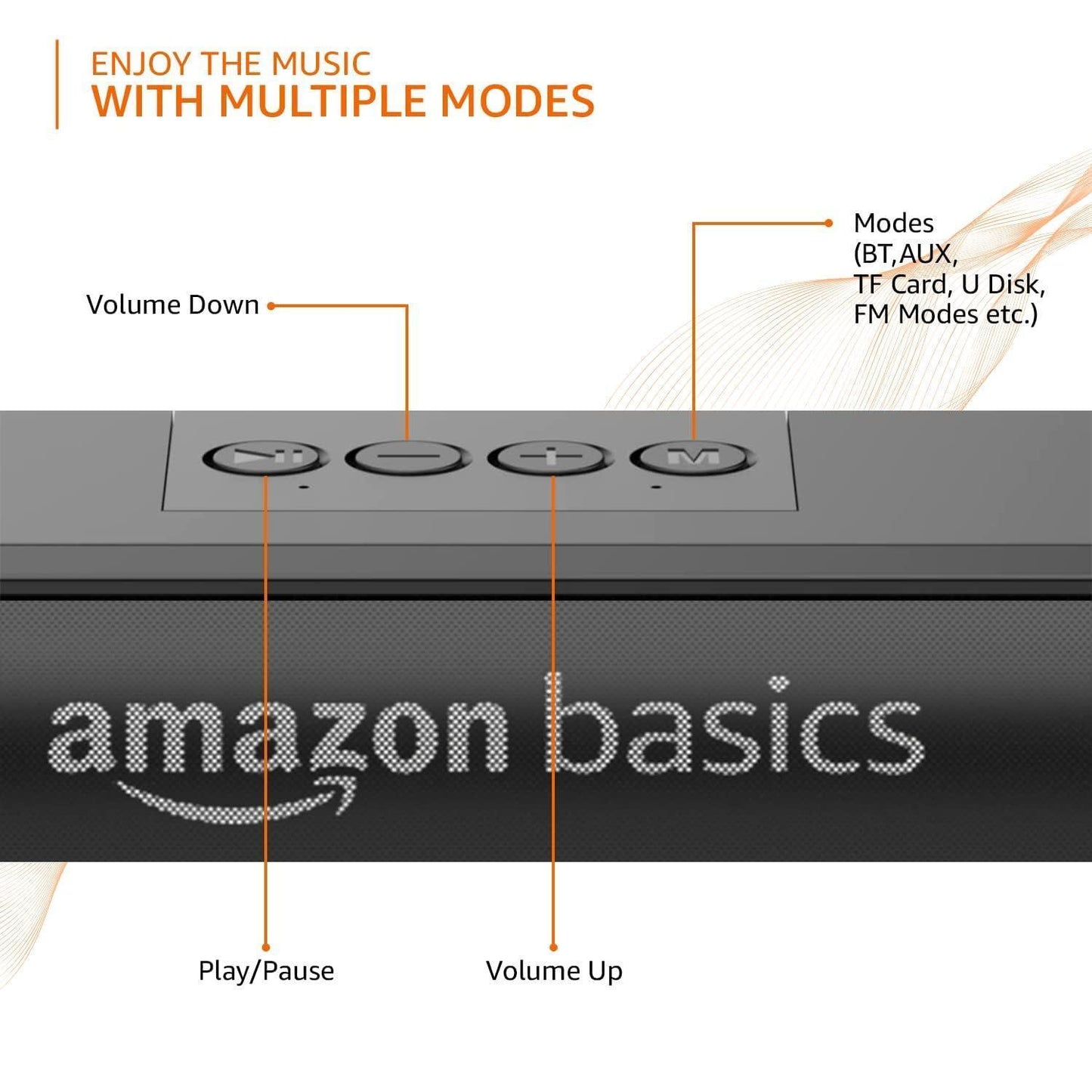 (Refurbished) amazon basics Wireless Soundbar with Bluetooth, USB, Fm Antenna, and Party RGB Lights for Tv, Mobile, Pc, Tablets, and Laptops, 16W