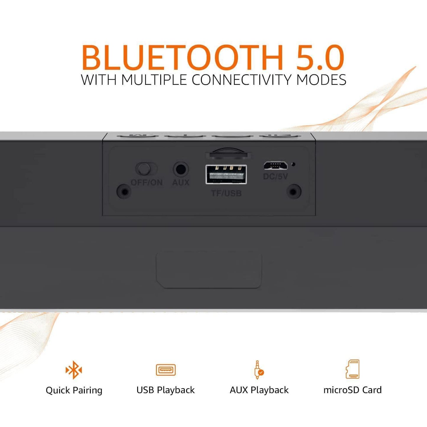 (Refurbished) amazon basics Wireless Soundbar with Bluetooth, USB, Fm Antenna, and Party RGB Lights for Tv, Mobile, Pc, Tablets, and Laptops, 16W
