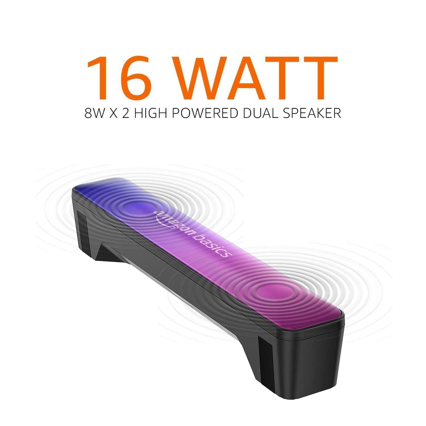 (Refurbished) amazon basics Wireless Soundbar with Bluetooth, USB, Fm Antenna, and Party RGB Lights for Tv, Mobile, Pc, Tablets, and Laptops, 16W