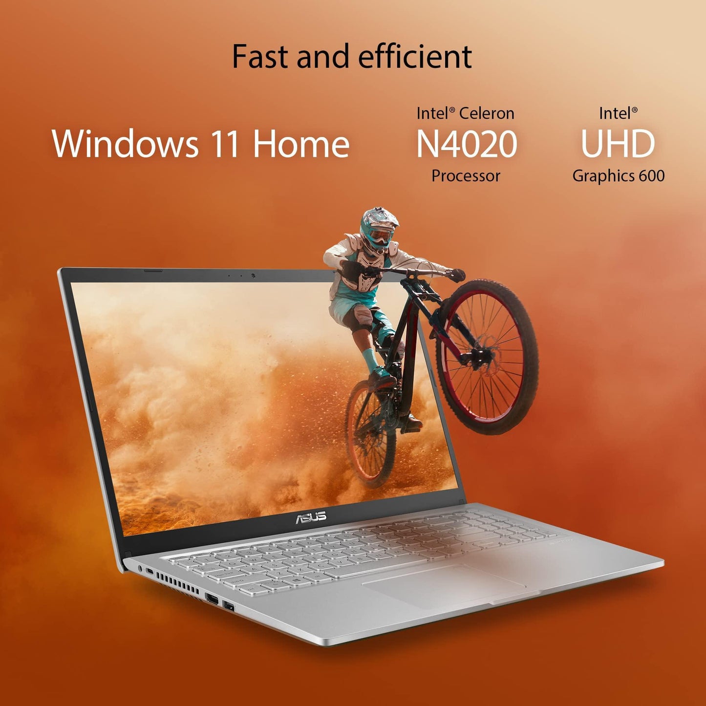 (Refurbished) ASUS Vivobook 15, Intel Celeron N4020, 15.6" (39.62 cms) HD, Thin and Light Laptop (8GB/512GB SSD/Integrated Graphics/Windows 11/Office 2021/Fingerprint/Silver/1.8 kg), X515MA-BR024WS