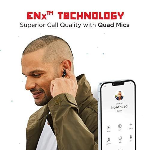 (Refurbished) boAt Airdopes 190 True Wireless In Ear Earbuds with Beast Mode(50ms) for Gaming, 40H Playtime, Breathing LEDs, boAt Signature Sound, Quad Mics ENx Tech, ASAP Charge & BT v5.3(Black Sabre)
