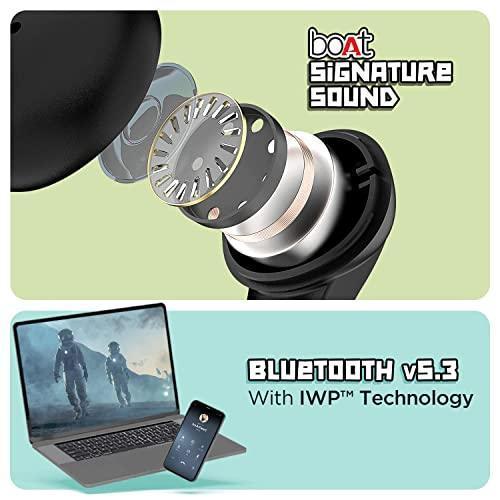 (Refurbished) boAt Airdopes 190 True Wireless In Ear Earbuds with Beast Mode(50ms) for Gaming, 40H Playtime, Breathing LEDs, boAt Signature Sound, Quad Mics ENx Tech, ASAP Charge & BT v5.3(Black Sabre)
