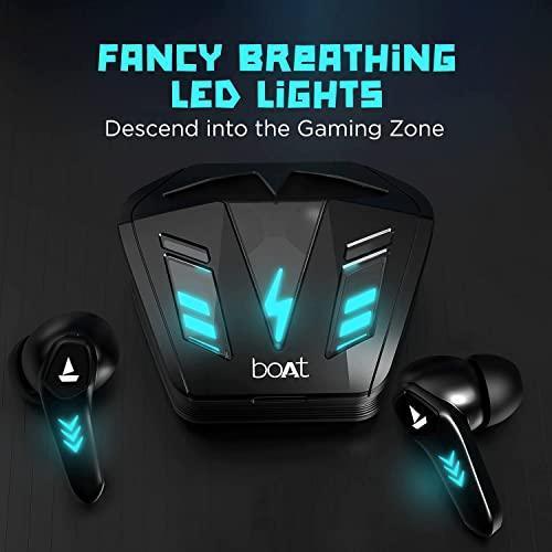 (Refurbished) boAt Airdopes 190 True Wireless In Ear Earbuds with Beast Mode(50ms) for Gaming, 40H Playtime, Breathing LEDs, boAt Signature Sound, Quad Mics ENx Tech, ASAP Charge & BT v5.3(Black Sabre)