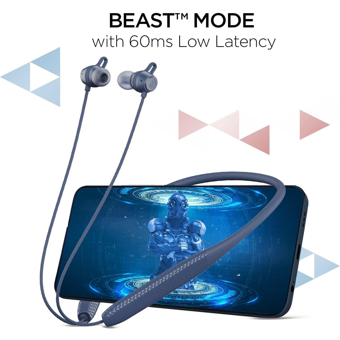 (Refurbished) boAt Rockerz 255 Max Bluetooth in Ear Earphones with 60H Playtime, EQ Modes, Power Magnetic Earbuds, Beast Mode, Enx Tech, ASAP Charge(10 Mins=10 Hrs), Dual Pair(Space Blue)