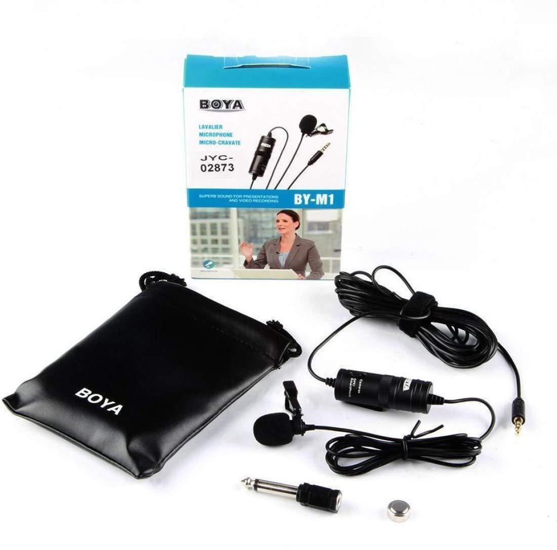 (Refurbished) Boya BYM1 Omnidirectional Lavalier Condenser Microphone with 20ft Audio Cable (Black)