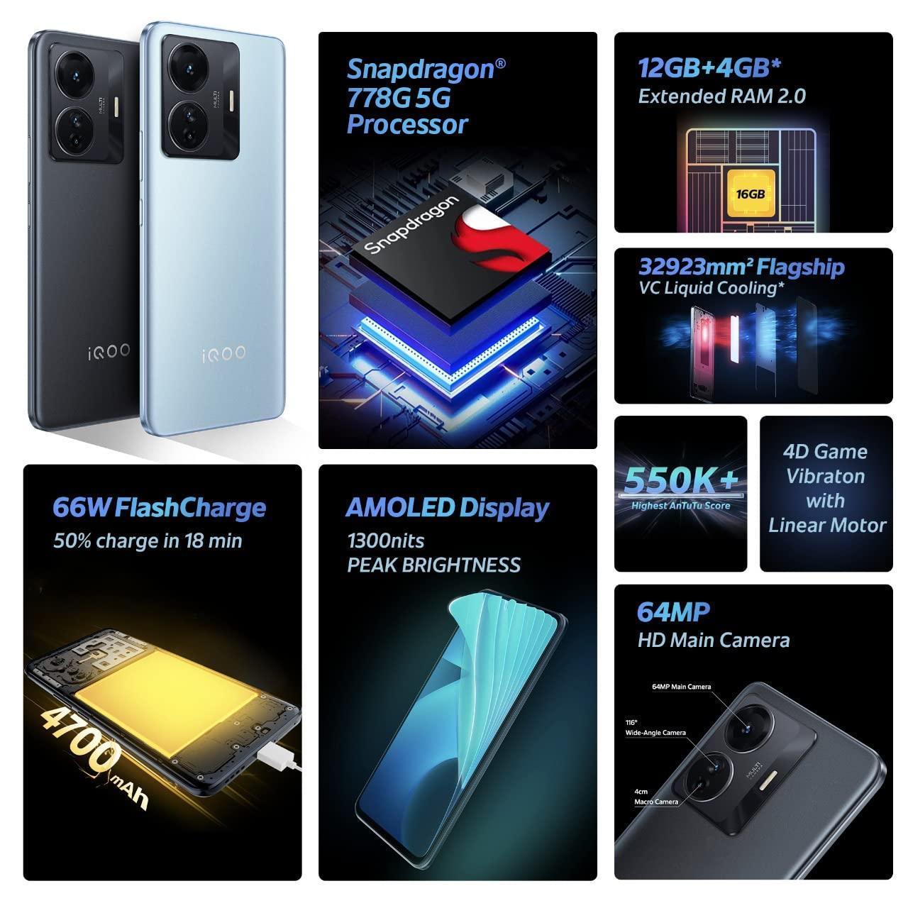 (Refurbished) IQOO Z6 Pro 5G (Legion Sky, 6GB RAM, 128GB Storage)