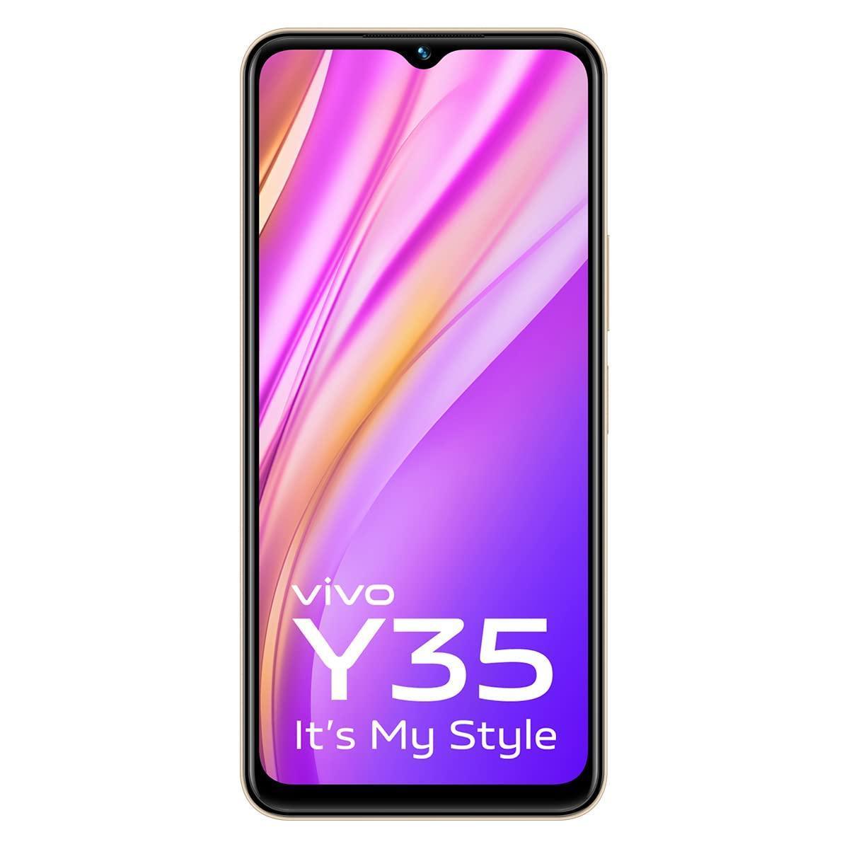 (Refurbished) Vivo Y35 (Dawn Gold, 8GB RAM, 128GB Storage)