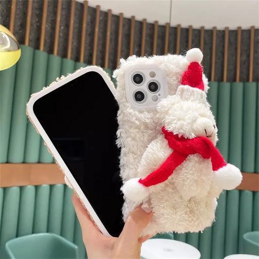 Holiday Christmas Bear Plush Case