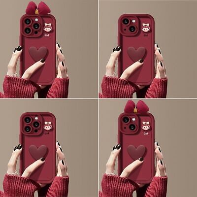 Chic Red 3D Bow And Heart Case
