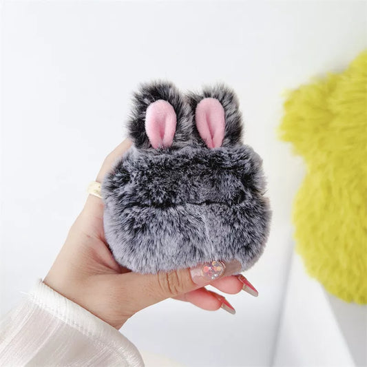 Fluffy Bunny Ears Plush Case - AirPods