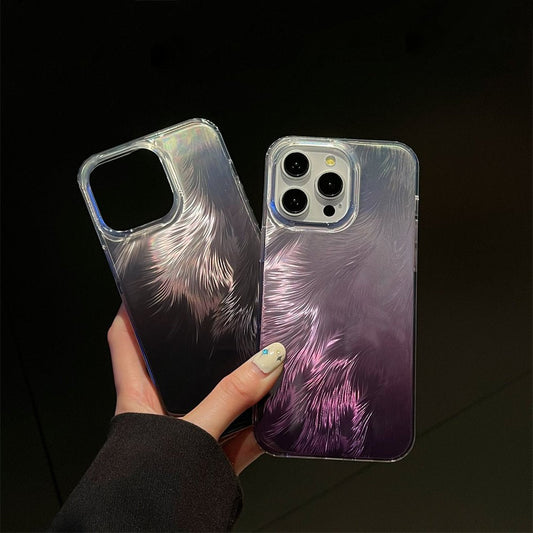 Luxury Feather Gradient Glitter Case - iPhone