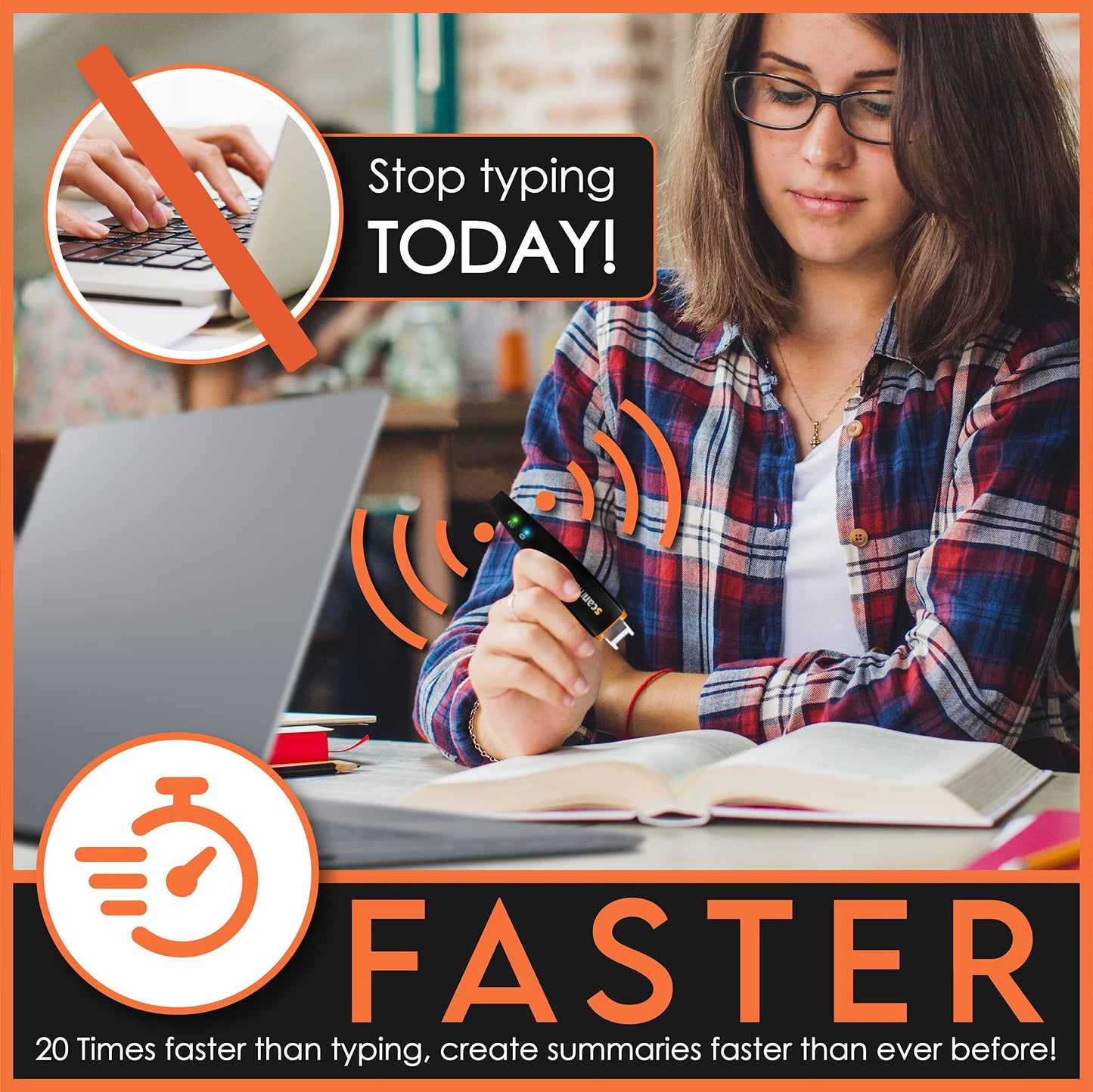 Scanmarker Air Digital Highlighter - OCR Pen Scanner, Reader and Translator - Wireless (Mac Win iOS Android)