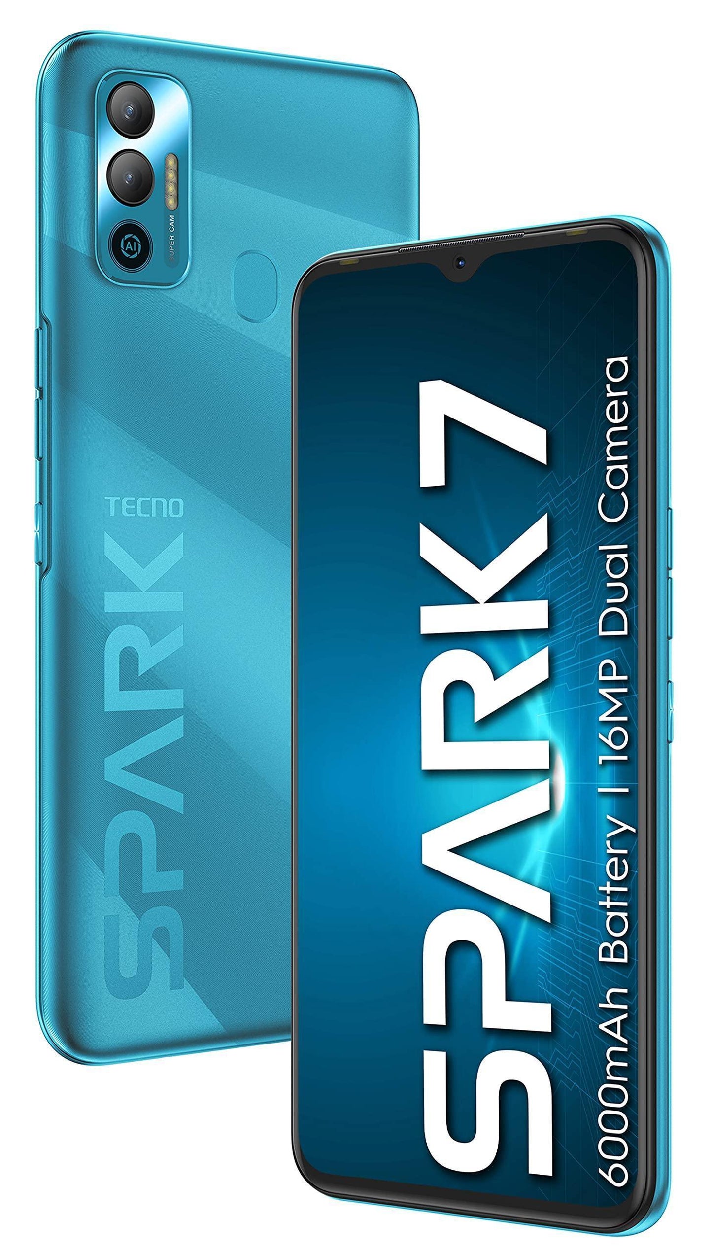 TECNO Spark 7 (Morpheus Blue, 2GB RAM, 32 GB Storage) Refurbished