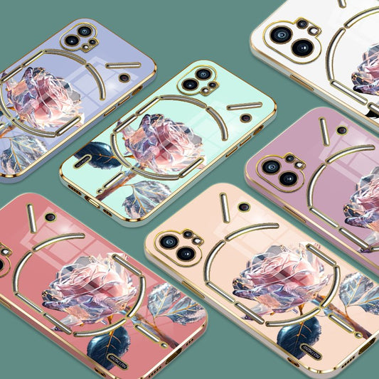 Luminous Rose Floral Art Case - Nothing