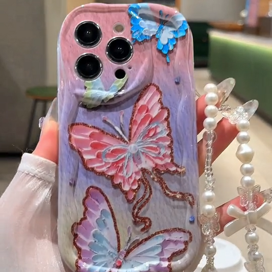 Butterfly Bliss Phone Case with Charm