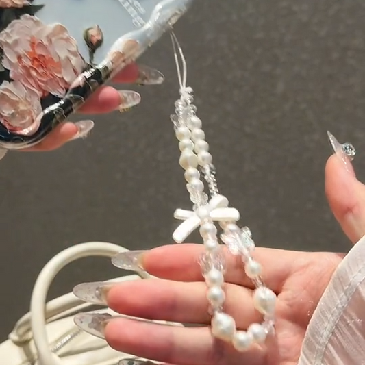 Transparent Floral Case with Charm