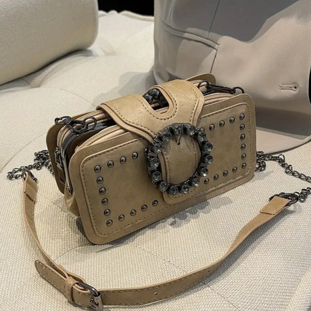 Rivet Motorcycle Chain Clutch Bag