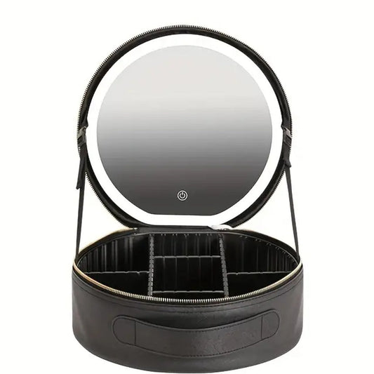 Travel Vanity Case with Light-Up Mirror