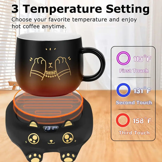 Cozy Cat Coffee Mug Warmer Set