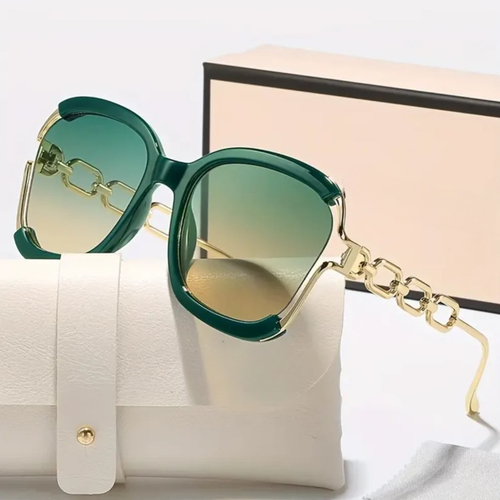 Elegant Metal Chain Semi-Rimless Shades