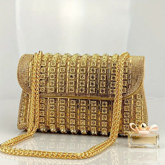 Rhinestone Luxe Chain Bag